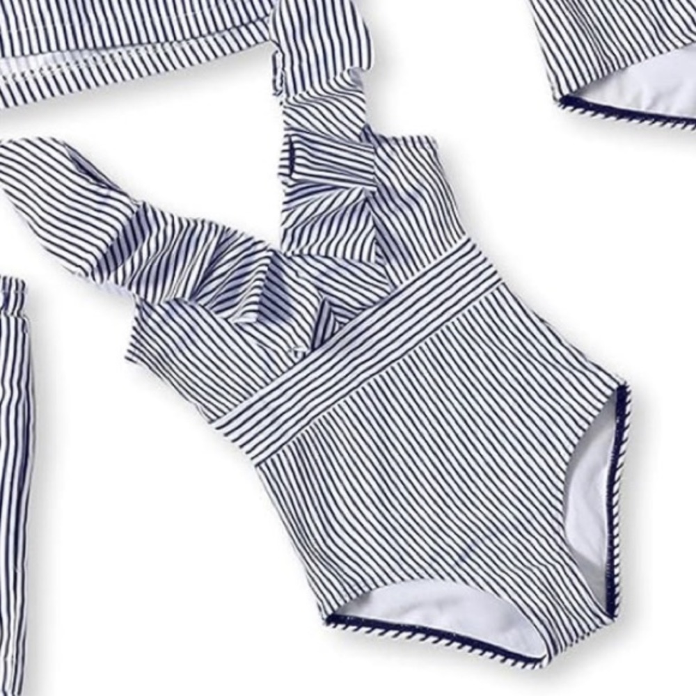 IFFEI Swimsuit One Piece Pattern Printed V Neck Swimwear